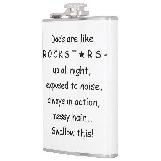 Zakkolf voor nieuwe vader, grappig papa-to-be cade heupfles (Links)