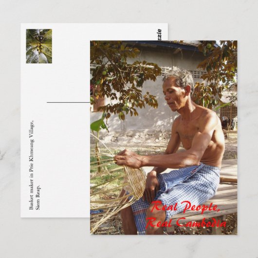 Zakmaker in het dorp Prie Khmeang Briefkaart (Voorkant / Achterkant)