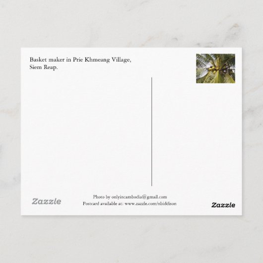 Zakmaker in het dorp Prie Khmeang Briefkaart (Achterkant)