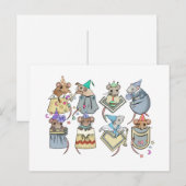 Zakmuizen verjaardagsfeest briefkaart (Voorkant / Achterkant)