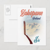 Zakopane Polen ski poster Briefkaart (Voorkant / Achterkant)