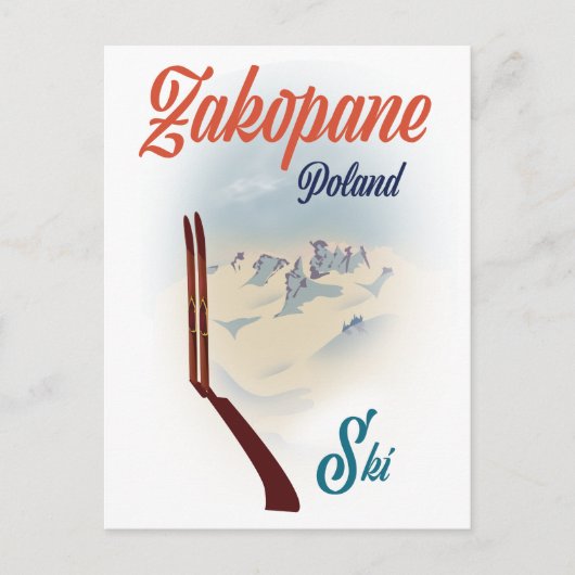 Zakopane Polen ski poster Briefkaart (Voorkant)