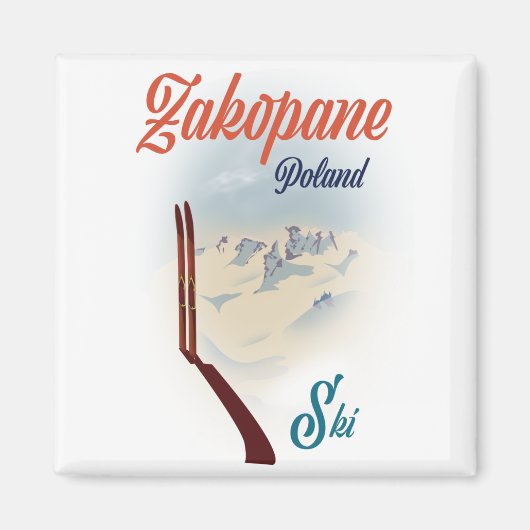 Zakopane Polen ski poster Magneet (Voorkant)