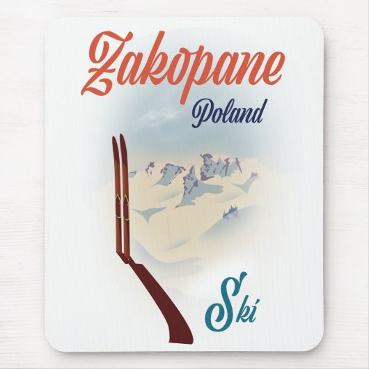 Zakopane Polen ski poster Muismat (Voorkant)