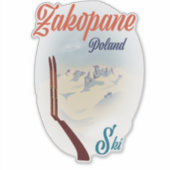 Zakopane Polen ski poster Sticker (Voorkant)