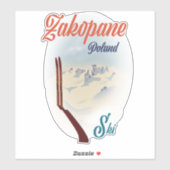 Zakopane Polen ski poster Sticker (Vel)