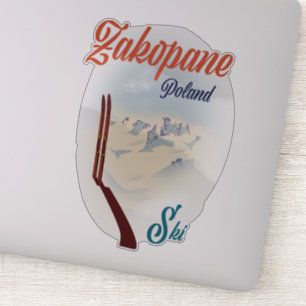 Zakopane Polen ski poster Sticker