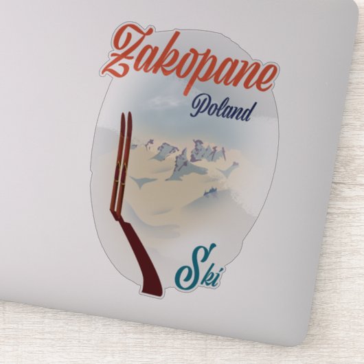Zakopane Polen ski poster Sticker (Detail)