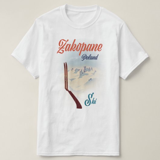 Zakopane Polen ski poster T-shirt (Design voorkant)