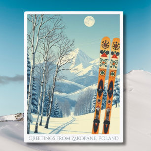 Zakopane Polen ski vakantie retro Briefkaart