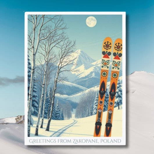 Zakopane Polen ski vakantie retro Briefkaart