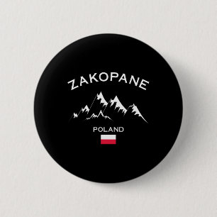 Zakopane Polen Skigebied Tatra Mountains Skiën Ronde Button 5,7 Cm