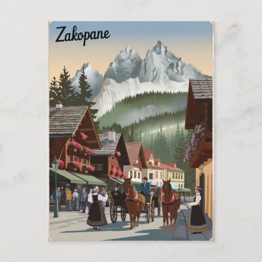Zakopane Polen vintage Briefkaart (Voorkant)