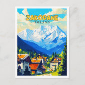 Zakopane Polen vintage reisillustratie Briefkaart (Voorkant)