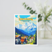 Zakopane Polen vintage reisillustratie Briefkaart (Staand voorkant)