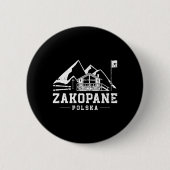 Zakopane Polska Wintersport Skiën Snowboarden Ronde Button 5,7 Cm (Voorkant)