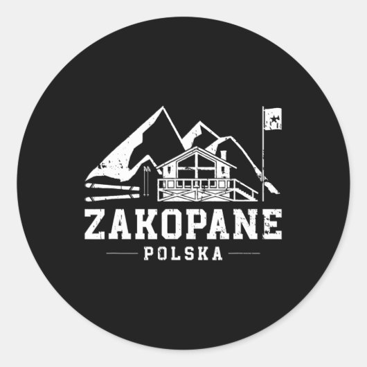 Zakopane Polska Wintersport Skiën Snowboarden Ronde Sticker (Voorkant)