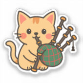 Zakpijp Kat Leuk Ontwerp Sticker (Voorkant)