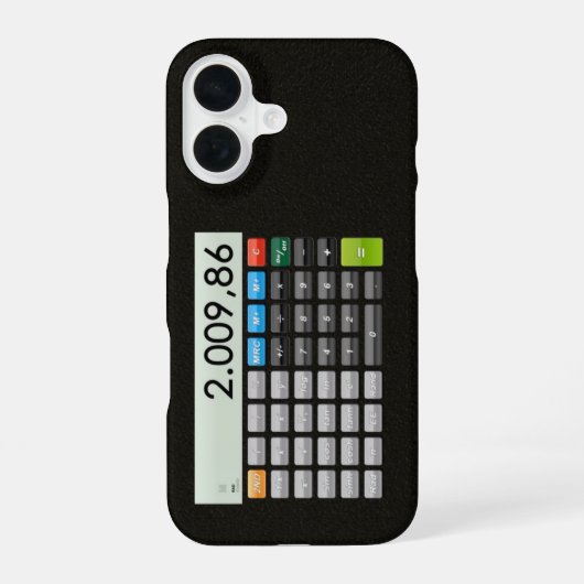 Zakrekenmachine-app iPhone 16 Hoesje (Achterkant)