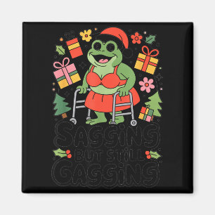 Zakte Maar Nog Steeds Grappige Kerst Kikker Hol Magneet