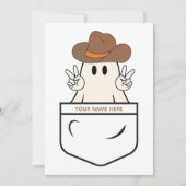 Zakthema Westerse Boo Cowboy Plezier Halloweenkaar Feestdagenkaart (Voorkant)