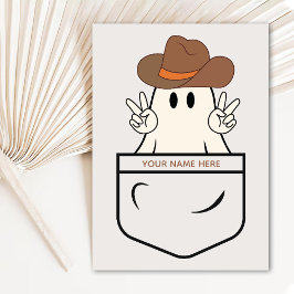 Zakthema Westerse Boo Cowboy Pret Halloweenkaart Feestdagenkaart