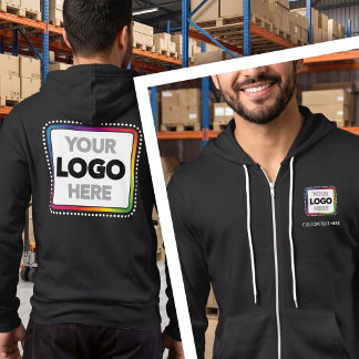 Zaktrui met bedrijfslogo - voor- en achterkantbedr hoodie