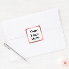 Zakwit en roze verloop Uw Logo hier Vierkante Sticker