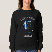 Zakynthos Greece Classic Greece Flag Map Design Trui (Voorkant)