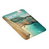 Zakynthos Greece Illustration Travel Art Vintage Magneet (Rechterzijde)