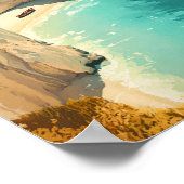 Zakynthos Greece Illustration Travel Art Vintage Poster (Hoek)