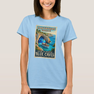 Zakynthos Greece Retro Travel Poster – Explore  T-shirt