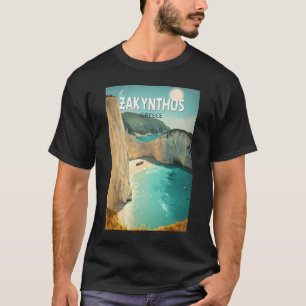 Zakynthos Griekenland Illustratie Reis Kunst Vinta T-shirt