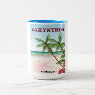 Zakynthos Griekenland reisposter Tweekleurige Koffiemok