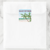 Zakynthos Griekenland reisposter Vierkante Sticker (Tas)