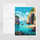 Zakynthos Griekenland Vintage Travel Illustratie Briefkaart (Voorkant / Achterkant)