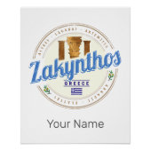Zakynthos Island Griekenland Vakantie souvenir Perfect Poster (Voorkant)