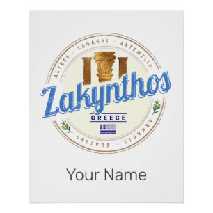 Zakynthos Island Griekenland Vakantie  souvenir Perfect Poster