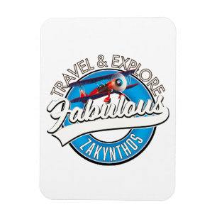 Zakynthos-logo in een mooie retro stijl. magneet