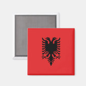 zAL001 ALBANESE VLAG, Albanië, Koelkast Magneet (Voorkant / Achterkant)