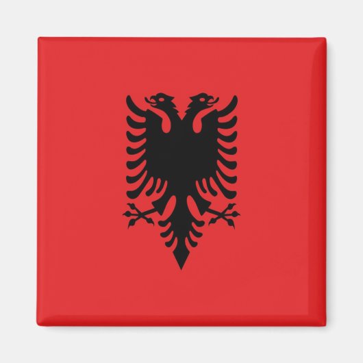 zAL001 ALBANESE VLAG, Albanië, Koelkast Magneet (Voorkant)