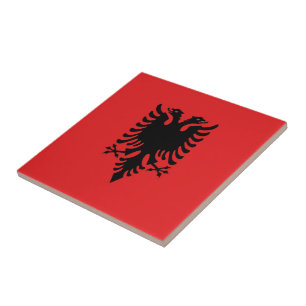 zAL001 ALBANESE VLAG, Albanië, Tegeltje