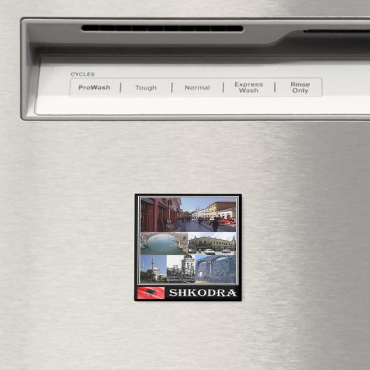 zAL007 SHKODËR Mozaïek Albanië, Koelkast Magneet (Insitu (Vaatwasser))