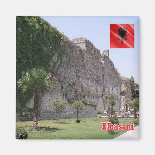 zAL009 ELBASAN Kasteel Albanië, Koelkast Magneet