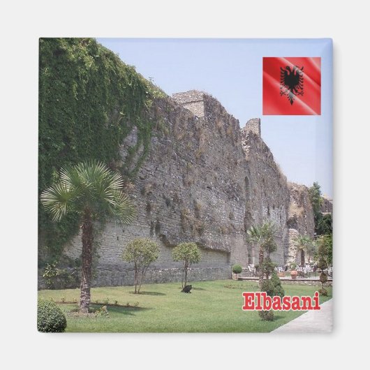 zAL009 ELBASAN Kasteel Albanië, Koelkast Magneet (Voorkant)