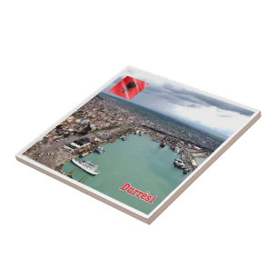 zAL010 DURRËS haven Albanië, Tegeltje