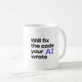 'Zal AI-code repareren' Mok - Wit (Voorkant rechts)