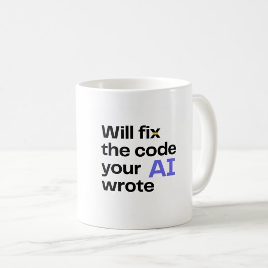 'Zal AI-code repareren' Mok - Wit (Voorkant rechts)