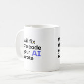 'Zal AI-code repareren' Mok - Wit (Voorkant links)