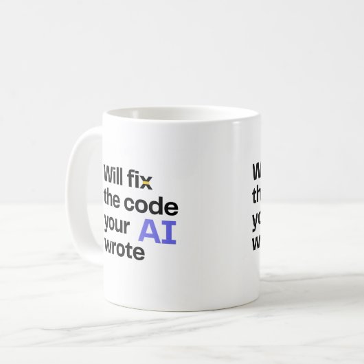 'Zal AI-code repareren' Mok - Wit (Voorkant links)